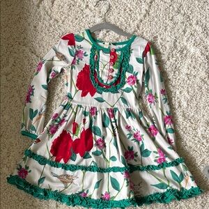 Matilda Jane Floral Dress - Red, Green, White